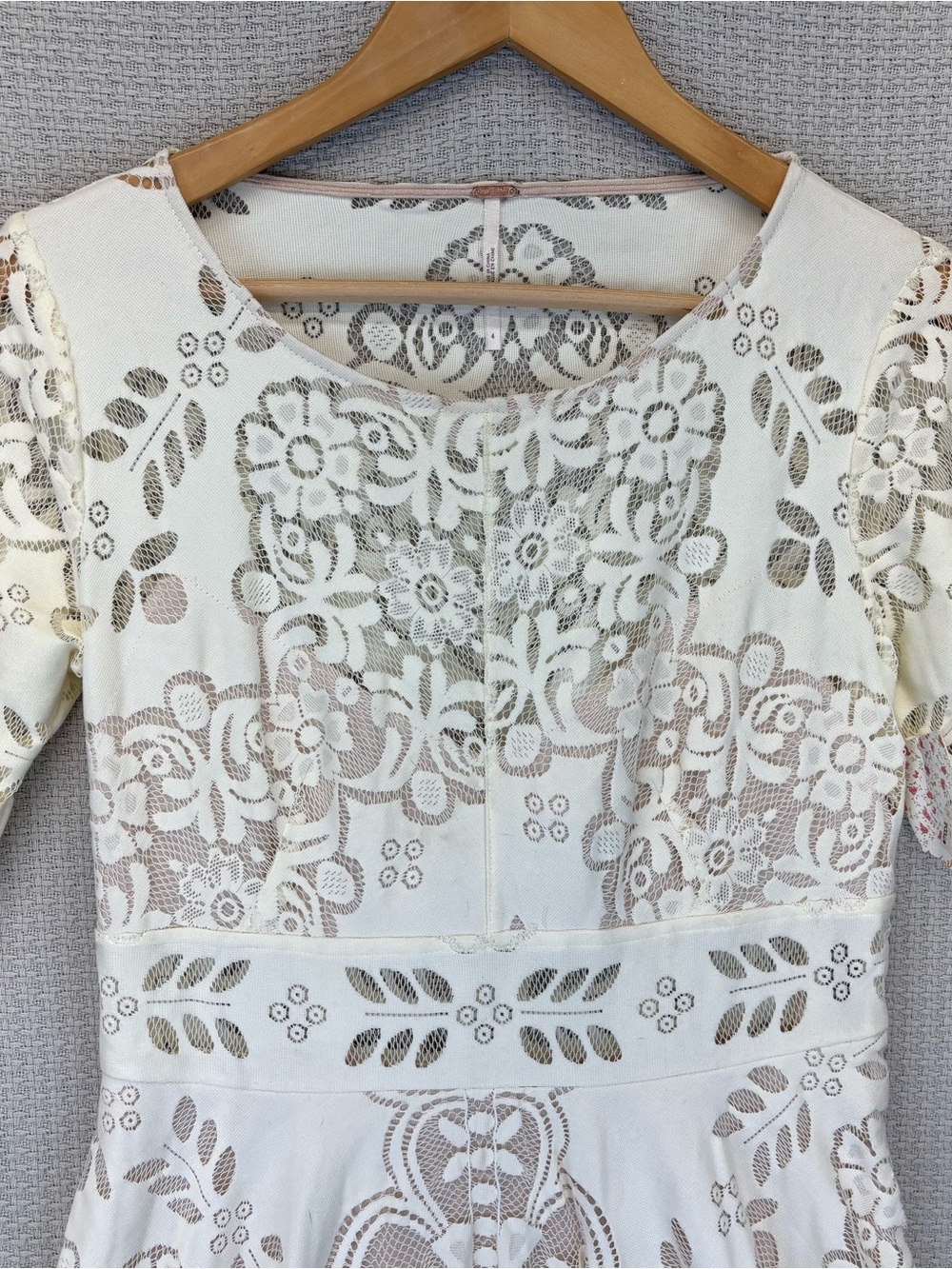NWT Lace Lovers Folk Song Dress Free People White Whimsical Angel Fairy Boho 4 - Picture 2 of 12